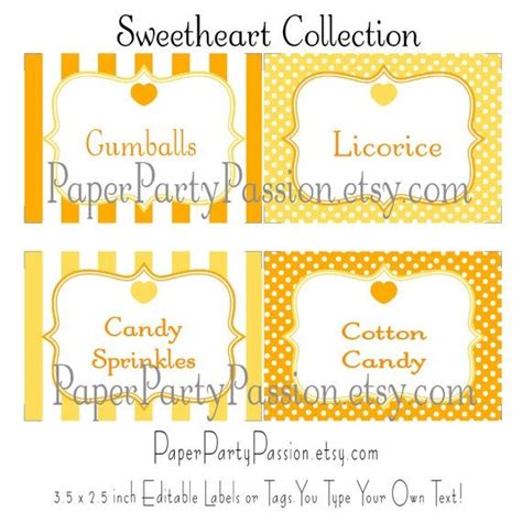 printable candy buffet cake ideas  designs candy buffet labels