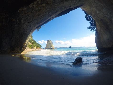 cathedral cove  zealand  wallpaperable