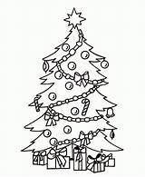 Christmas Tree Coloring Pages Printable Kids Small sketch template