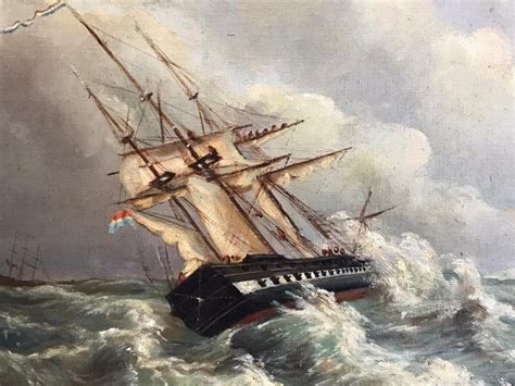 jan wolhoff xxeeuw schip tijdens storm op zee catawiki