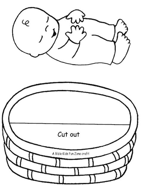 coloring page baby moses basket coloring pages