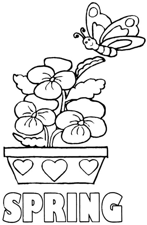 spring coloring page printable