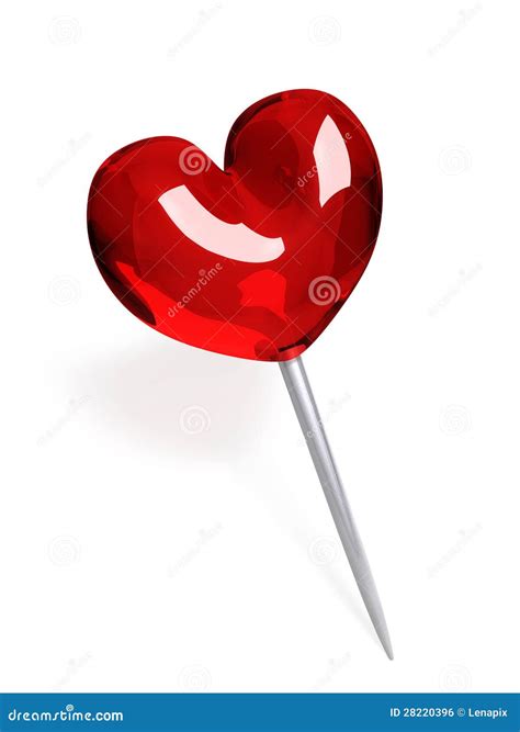 red glass push pin royalty  stock image image