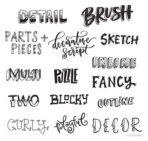 freebie hand lettering style inspiration guide  tuesday