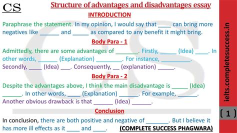 advantages  disadvantages essay complete success ielts