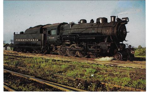 Pennsylvania Railroad Prr Locomotive 7299 H Class 2 8 0 Train Postcard