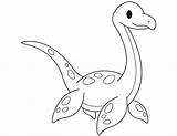 Coloring Plesiosaur Baby Pages Cute Printable Museprintables sketch template