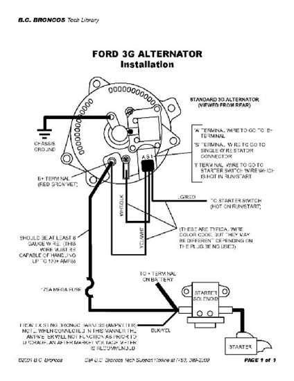 wiring diagram  ford alternator  internal regulator