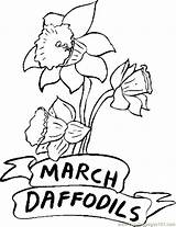 Coloring March Pages Printable Daffodils Flowers Flower Sheets Color Kids Print Sheet Month Spring Months Natural Coloringpages101 Online Getcolorings Popular sketch template