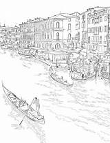 Coloring Venice Pages Adults Italy Book Adult Print Drawings Choose Board Color Drawing Detailed Venic Landmarks sketch template