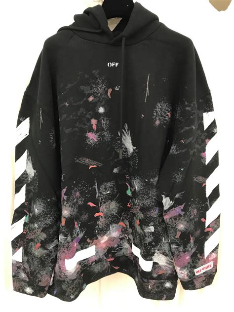 white galaxy brushed pullover hoodie grailed
