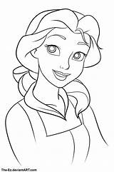 Belle Outline Drawing Disney Princess Ez Face Drawings Deviantart Character Sketches Coloring Easy Pages Elsa Beauty Cartoon Da Simple Female sketch template