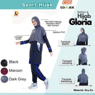 jilbab hijab kerudung sport sporty olahraga bolero earphone gloria