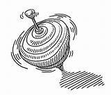 Spinning Top Toy Drawing sketch template