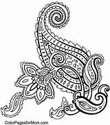 Paisley Coloring Pages Easy Adult Adults Print Color Getcolorings Pattern Flower Choose Board Colorpagesformom sketch template