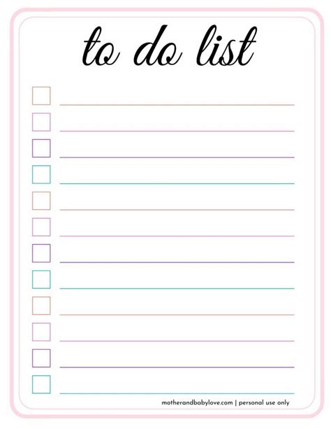 cute daily   list printable