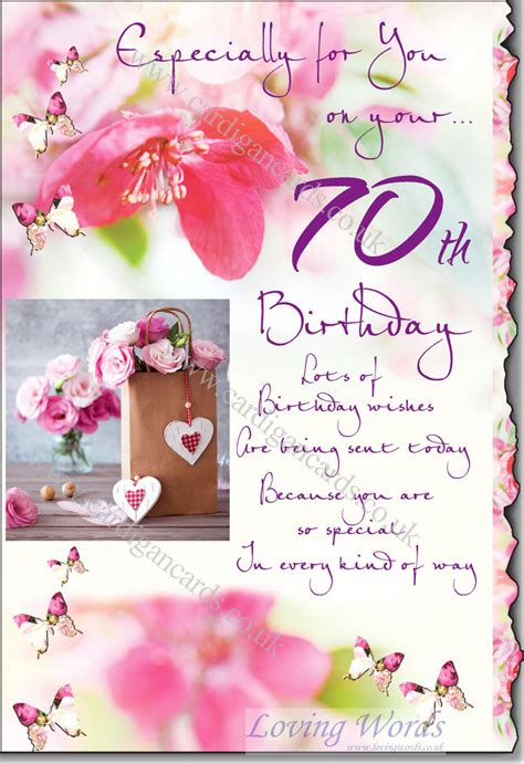70th Birthday Female Greeting Cards By Loving Words