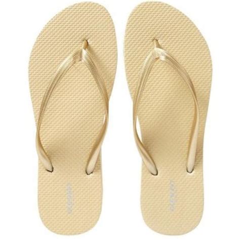 Nwt Ladies Flip Flops Old Navy Thong Sandals Size 9 Gold Shoes Pool Beach