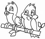 Two Bird Coloring Conversation Having Cute Pages Para Colorear Getdrawings Pintar Pajaritos Guardado Desde Picphotos Funny sketch template