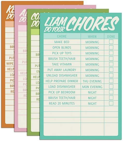 chore charts images  pinterest chore chart template family