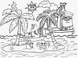 Beach Drawing Simple Coloring Pages Kids Color Printable Getdrawings sketch template