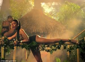 Nicki Minaj Displays Her Ample Cleavage Twerks In A Thong