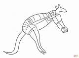 Aboriginal Kangaroo Coloring Painting Ray Printable Pages Animals Indigenous Naidoc sketch template