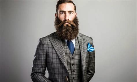 how to properly wear a suit while sporting facial hair