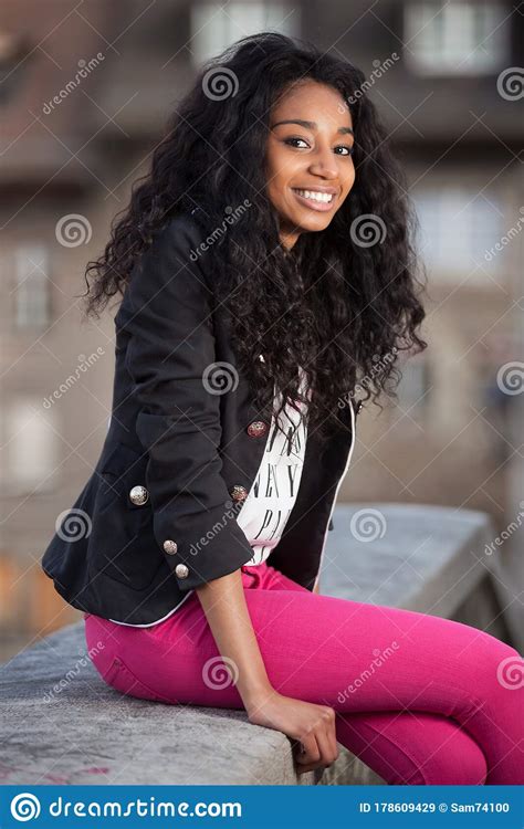 beautiful african american black teenage girl stock image