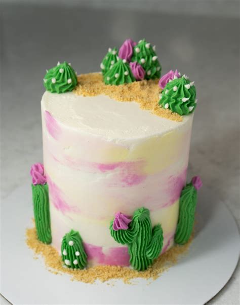 Watercolor Cactus Cake Nomemade