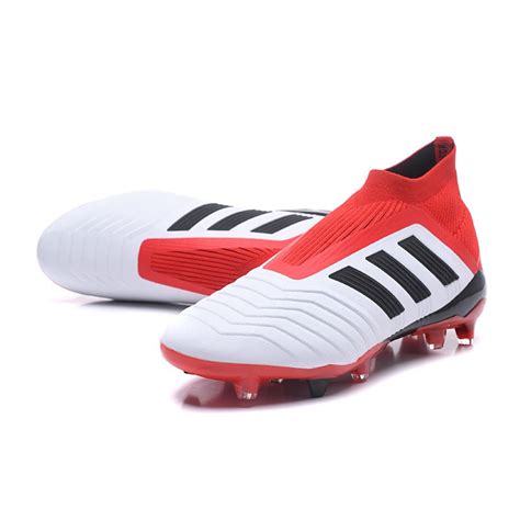 adidas mens predator  fg soccer cleats white red black