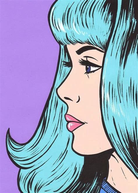 Aesthetic Art Blue Cute Drawing Girl Lips Pale Photo Pop Art