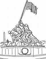 Jima Iwo Veterans Patriotic sketch template