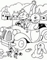 Noddy Coloring Rabbit Car sketch template