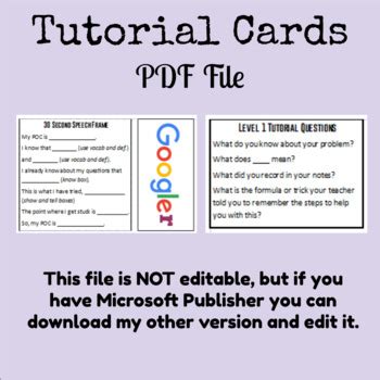 tutorial cards  file  avid  teaching tpt