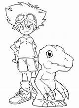 Digimon Coloring Pages Printable Kids Agumon sketch template