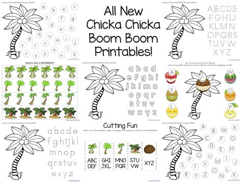 chicka chicka boom boom  printables printable templates