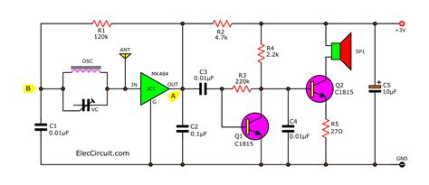 simple  radio receiver circuit  earphone eleccircuit
