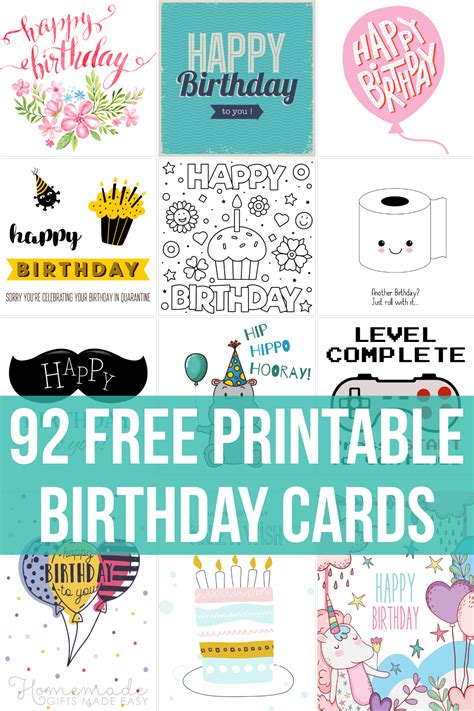 printable birthday cards    kids  adults print