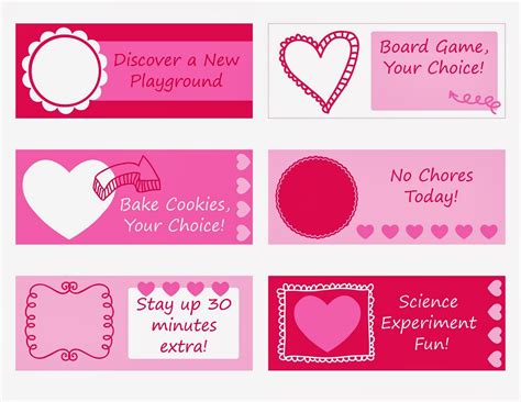 everyday art printable valentines coupons  kids
