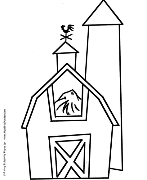 pre  coloring pages  printable barn pre  coloring page sheet
