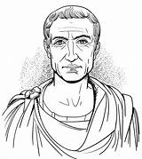 Caesar Julius Gaius Roman Vektor Porträt Emperor Figur Mascot sketch template