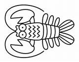 Coloring Crustacean Lobsters Coloringcrew Pages sketch template