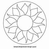 Onam Pookalam Athapookalam Coloring Scoop Sunflower Atha Stained sketch template