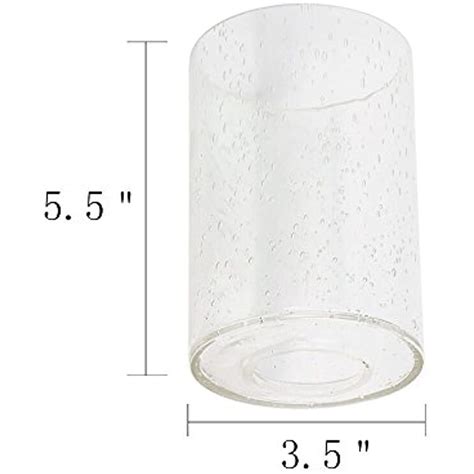 Lamp Shades Seeded Glass Cylinder Replacement Pieces With 1 5 8 Inch