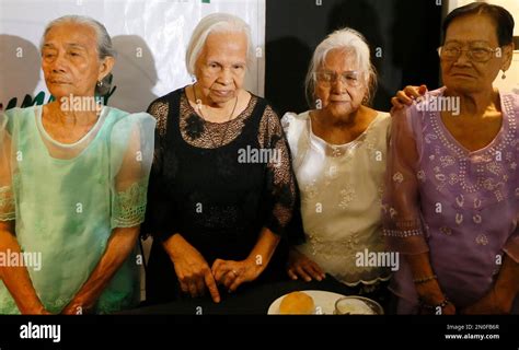 Alleged Filipino Comfort Women Are Introduced To The Media During A