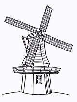 Windmill Colouring sketch template