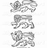 Heraldic Vector Lions Cat Big Clipart Tradition Sm Buy sketch template