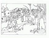 Seurat Coloring Georges Famous Jatte Colorare Afternoon Pointillisme Dimanche Disegni Sketch Chagall Shrinky Livingston Sketchite sketch template
