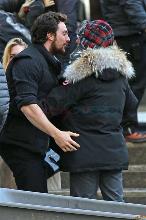 sam and aaron taylor johnson kiss on the set of fifty shades of grey and dakota johnson kisses